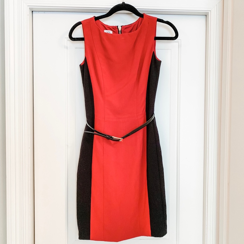 Sleeveless Dual-Color Zipperback Dress